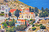  Kirche des Evangelismos (auch bekannt als Verkündigungskirche), Gialos, Insel Symi, Dodekanes, Griechenland 