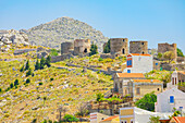  Traditionelle Windmühlen, Chorio, Insel Symi, Dodekanes, Griechenland 