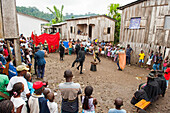Traditional theatre Tchiloli show at the village of Ribeira Afonso on the East coast of Sao Tome Island, Republic of Sao Tome and Principe,Africa