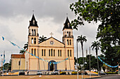 Cathedral at dusk, city of Sao Tome,Sao Tome Island, Republic of Sao Tome and Principe,Africa