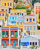  Bunte Häuser, Insel Symi, Dodekanes, Griechenland 