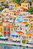  Blick auf den Hafen von Gialos, Gialos, Insel Symi, Dodekanes, Griechenland 