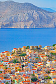  Blick über Chorio (Oberstadt), Chorio, Insel Symi, Dodekanes, Griechenland 