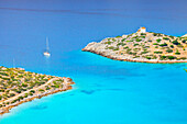  Panormitis Bay, erhöhte Ansicht, Panormitis, Insel Symi, Dodekanes, Griechenland 