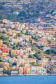  Blick auf den Hafen von Gialos, Gialos, Insel Symi, Dodekanes, Griechenland 