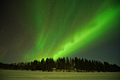 Northern lights and Milky Way, Lapland, Finland, Arctic Circle