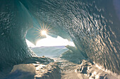  Ice cave in Mohnbukta, Svalbard, Norway 