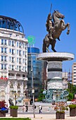 Nordmazedonien, Skopje, Mazedonien-Platz, Reiterstatue, Statue,