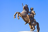 Nordmazedonien, Skopje, Mazedonien-Platz, Reiterstatue