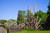  Ungarn, Ópusztaszer, historisches Denkmal, Brücke,  