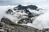  View of the Hocheisspitze in Berchtesgaden National Park, Berchtesgaden Alps, Bavaria, Germany 