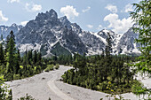 Wimbachgries und Blick zu den Palfelhörnern, am Hundstod, Wimbachtal, Ramsau, Berchtesgaden, Oberbayern, Bayern, Deutschland