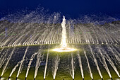  Illuminated night fountain display, Herrenhäuser Garden, Hanover, Germany 