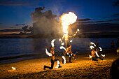  Fire show, fire jugglers, Ao Nang Beach, sunset, Ao Nang, Phang Nga Bay, Krabi, Thailand 