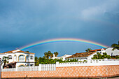  Rainbow in a spring thunderstorm, on the Costa Blanca, Alicante Province, Spain 