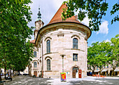  Neustädter Kirchenplatz and Neustädter Church (University Church) in Erlangen, Middle Franconia, Franconia, Bavaria, Germany 