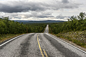  National Road 21 in Northern Finland near Kilpisjärvi, Lapland, Finland 