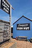 The Dungeness Snack Shack, fresh fish hut, Dungeness, Romney Marsh, Kent, England, UK