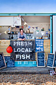 The Dungeness Snack Shack, fresh fish hut, Dungeness, Romney Marsh, Kent, England, UK