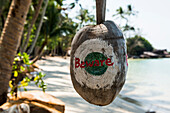  Sandy beach with coconut palms, Ao Phrao Beach, Haad Khlong Hin Beach, Koh Kood, Koh Kut, Gulf of Thailand, Thailand 