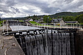 Fort Augustus Schleusen entlang des Caledonian Canal, Fort Augustus, Highland Council, Schottland, Vereinigtes Königreich, Europa