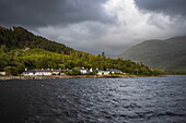  Houses along Inverie Bay on Loch Nevis, Inverie, Highland Council, Scotland, United Kingdom, Europe 