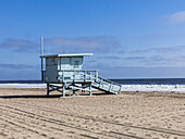 Lifeguard base in Los Angeles, Santa Monica, California, USA