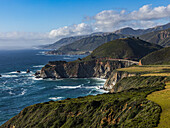 Bixby Bridge and coastal landscape around Big Sur, California, USA
