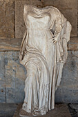 Ancient Greek statue of the goddess Aphrodite, inside the Agora of Athens, Greece