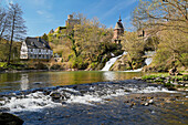  At the Elzbach stream below Pyrmont Castle, Southern Eifel, Münstermaifeld, Rhineland-Palatinate, Germany 
