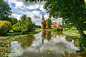  Muskau Castle in the UNESCO World Heritage Site Muskau Park or Park Mużakowski in Bad Muskau, Upper Lusatia, Saxony, Germany 