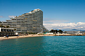  High-rise apartments by the sea, Marina Baie des Anges, Villeneuve-Loubet, Provence Alpes Côte d&#39;Azur, South of France, France 