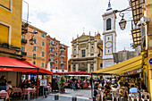 Platz in der Altstadt, Nizza, Alpes Maritimes, Provence Alpes Cote d'Azur, Französische Riviera, Südfrankreich, Frankreich