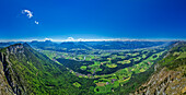  Panorama of the Inn Valley with Inn loops, from Hundsalmjoch, Rofan, Tyrol, Austria 
