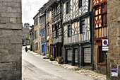 Entrance of Ernest Renan street, Old town,Treguier,Cotes-d'Armor department,Region of Brittany,France,Europe