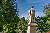 Das Maximilian-II.-Joseph-Denkmal im Staatsbad Bad Kissingen, Unterfranken, Bayern, Deutschland