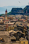 Blick auf die Altstadt von Korfu,  mit der alten Festung im Hintergrund, Griechenland