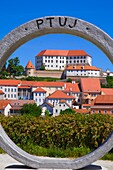 Slowenien, Ptuj, Stadtansicht, Panorama, Schloss,