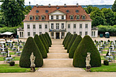  The Saxon State Winery Schloss Wackerbarth or Wackerbarths Ruh&#39; with baroque castle in Niederlößnitz, Radebeul, Saxony, Germany 