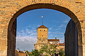 Portal to the courtyard and Heidenturm of Nuremberg Castle in Nuremberg, Bavaria, Germany  