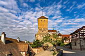  Courtyard and Heidenturm of Nuremberg Castle in Nuremberg, Bavaria, Germany  