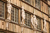 France, Normandie, Rouen,  half timbered house,  traditional architecture, 