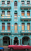 Cuba, Havana, street scene, historic architecture, vintage car, 