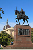 Kroatien, Zagreb, Statue von König Tomislav,  
