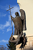 Hungary; Budapest; Castle district, St Michael statue, 