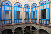 Cuba, Havana, Palacio del Segundo Cabo, patio, windows, 
