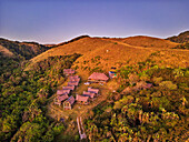  View of the huts at Mnatafufu Camp, Wild Coast Trail, Wild Coast, Eastern Cape, South Africa 