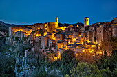  Sorano at blue hour, Tuscany, Italy 