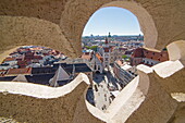 Blick von der Galerie Neues Rathaus auf den Marienplatz und Altes Rathaus, München, Oberbayern, Bayern, Deutschland