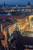  View of the Town Hall&#39;s gable decorations on Theatinerstraße, Munich, Bavaria, Germany 
